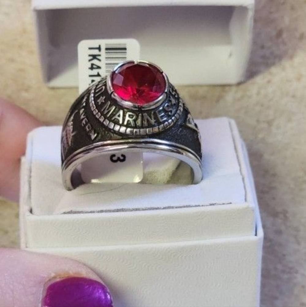 New USMC United States Marine Corps stainless steel ring size 8 to 13